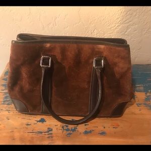 Coach brown suede bag